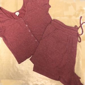 2 pc. Pajama set. Crop top and shorts. Great used condition!